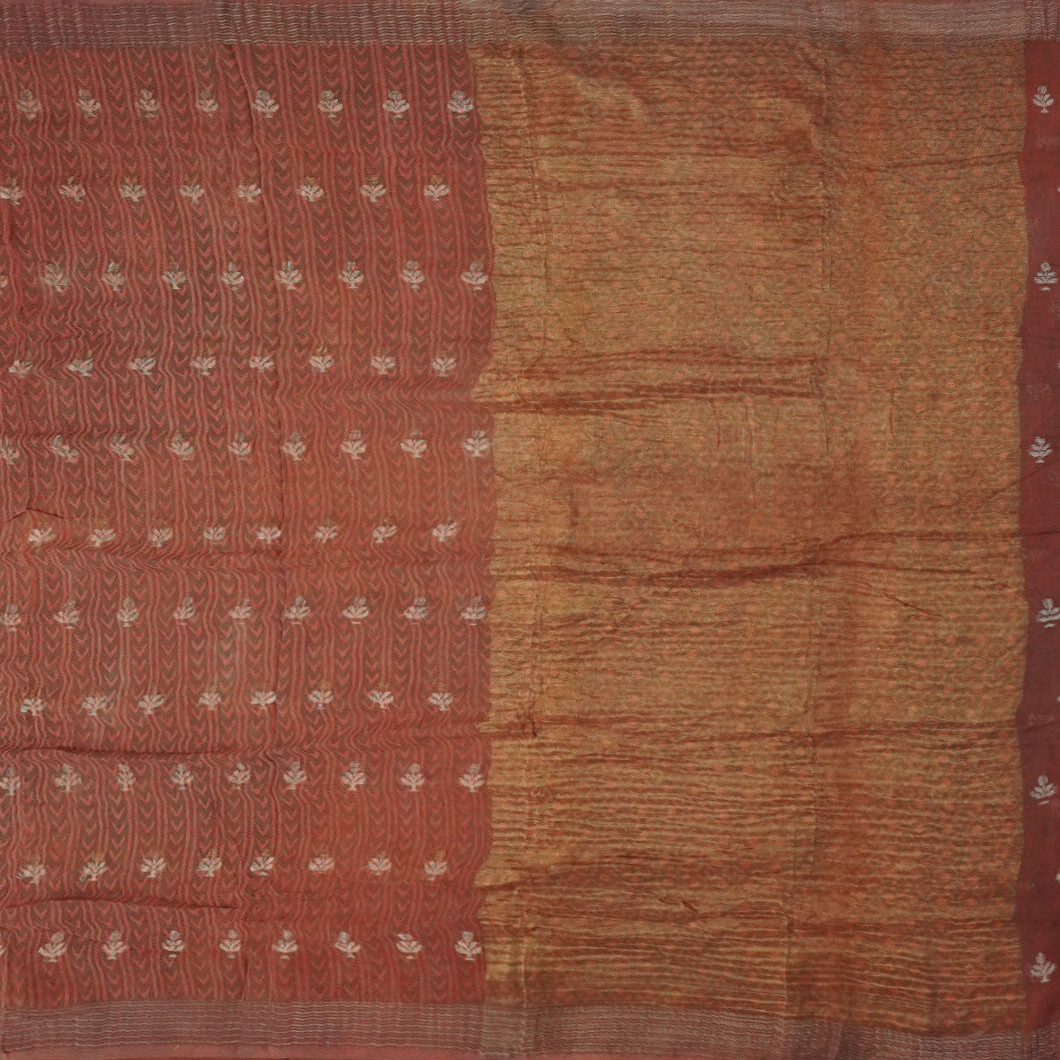 Vintage Red 100% Pure Georgette Silk Sarees Zari Woven Sari Soft Craft Fabric