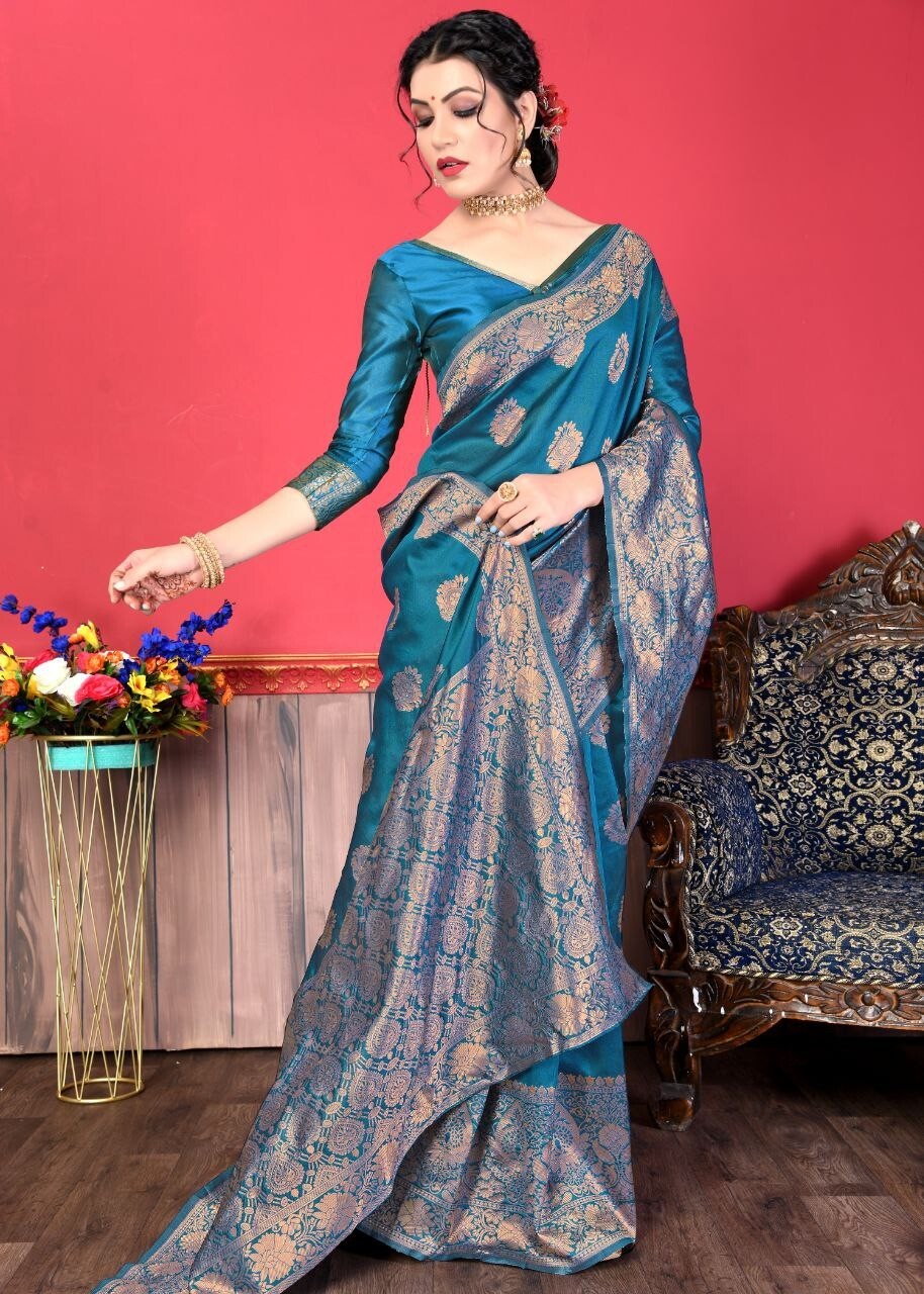 Areca Designer AI cutout 6yog Fotor Silk saree blouses women Saree cut-5.5 meter