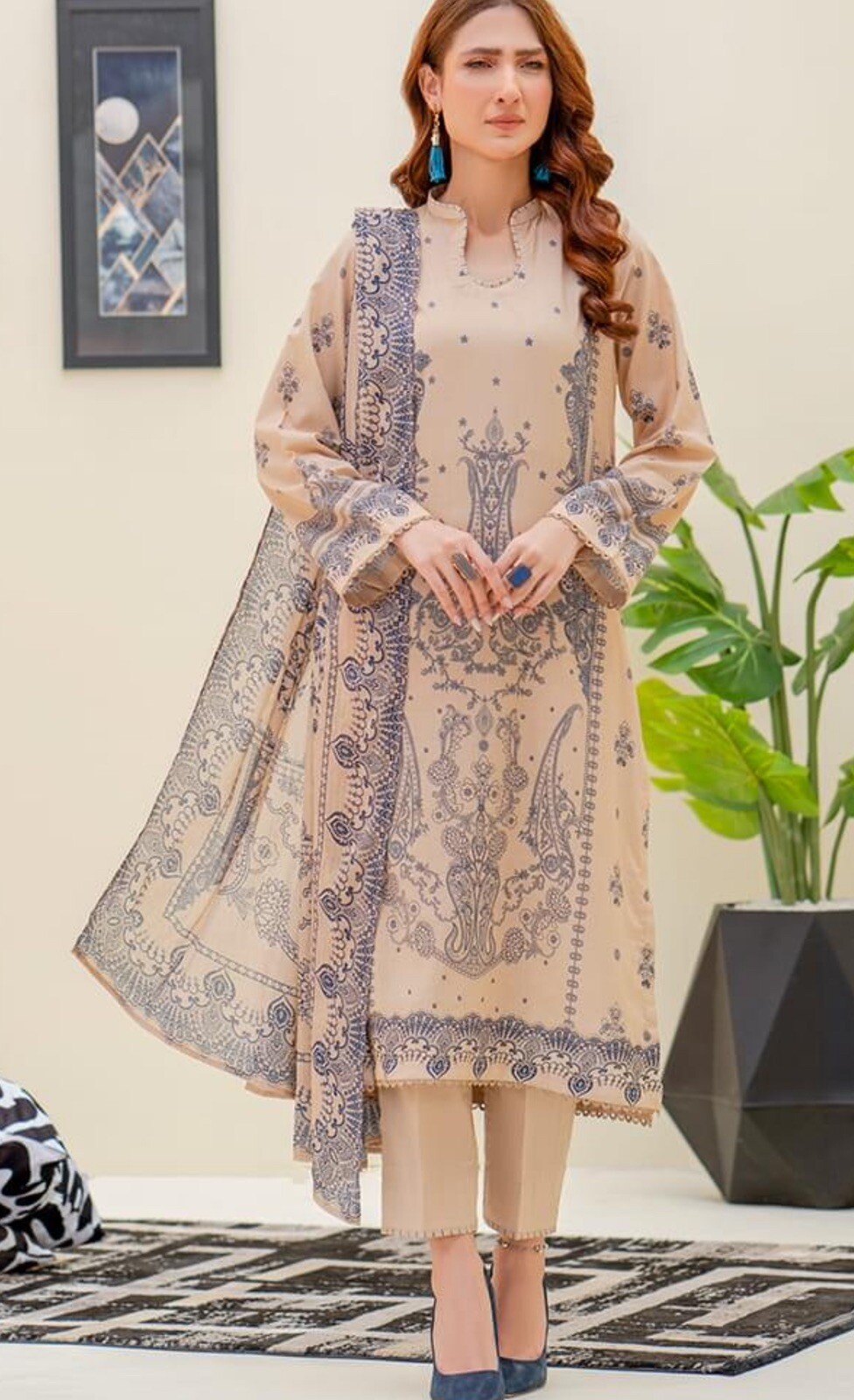 Pakistani Lawn Printed kameez Shalwar 3XL Bust 50