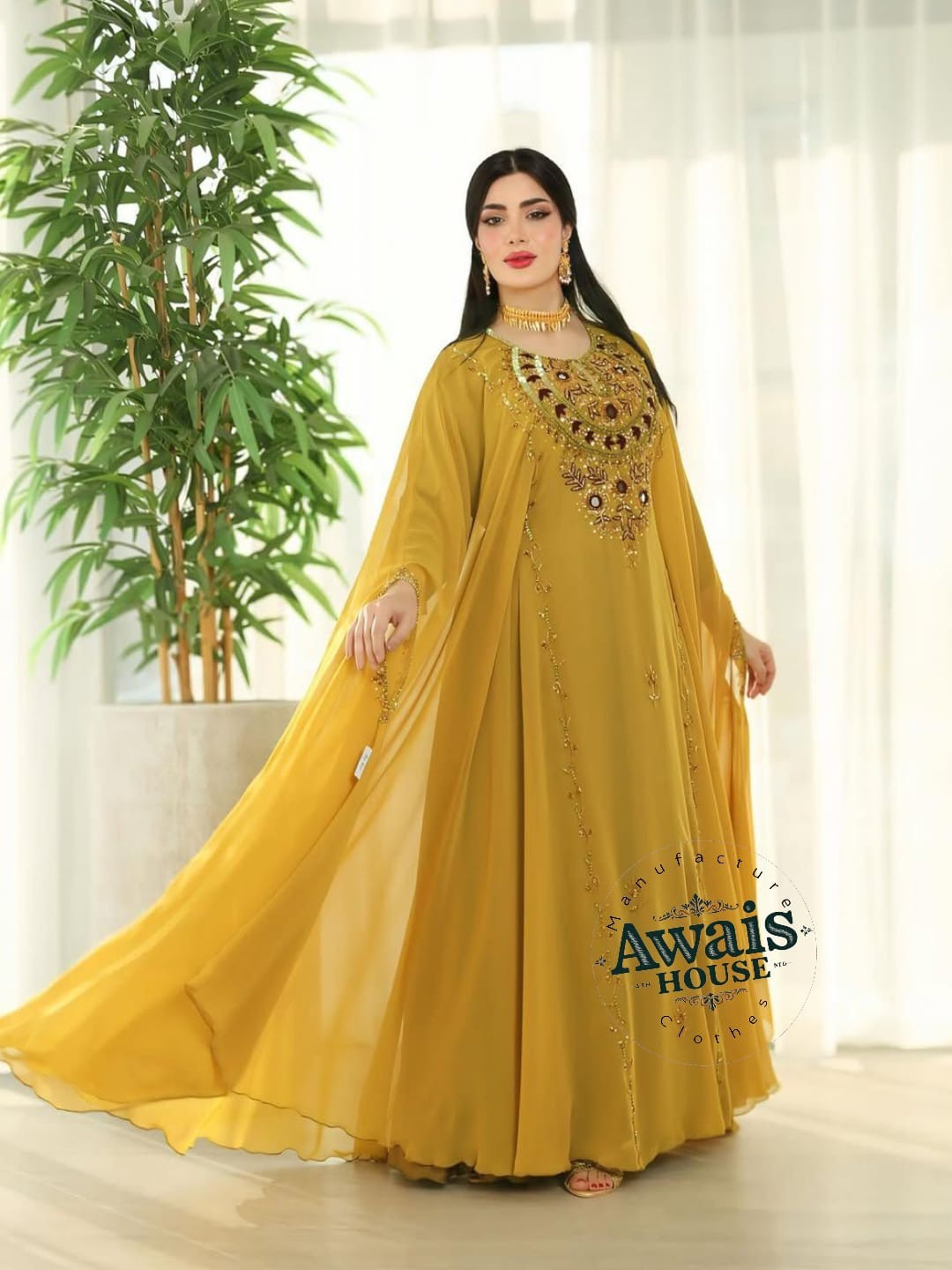 Arabic Islamic Clothing Prayer Muslim Partywear Kaftan Abaya Long Sleeves Abaya