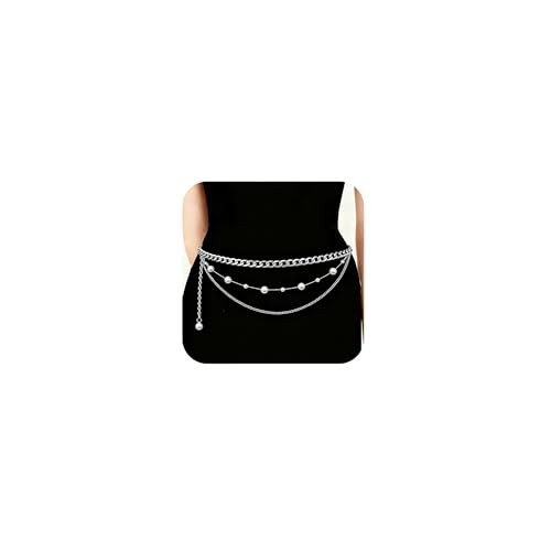 Chain Belt Chain Silver Chain Belt Gold Chain Belt with C2 – Pearl – silver