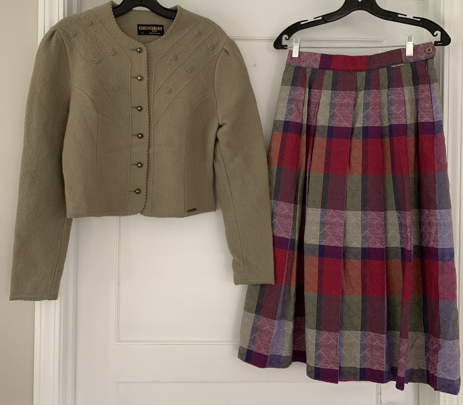 Geiger Tyrol Vintage Traditional German Cardigan & Skirt size 40 Size 8 In USA