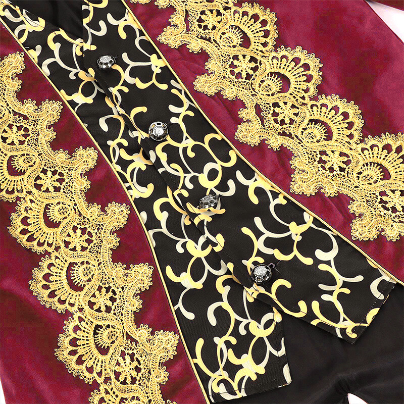 Men’s Steampunk Vintage Jacket Gothic Victorian Pirate Prince Frock Tail Coat