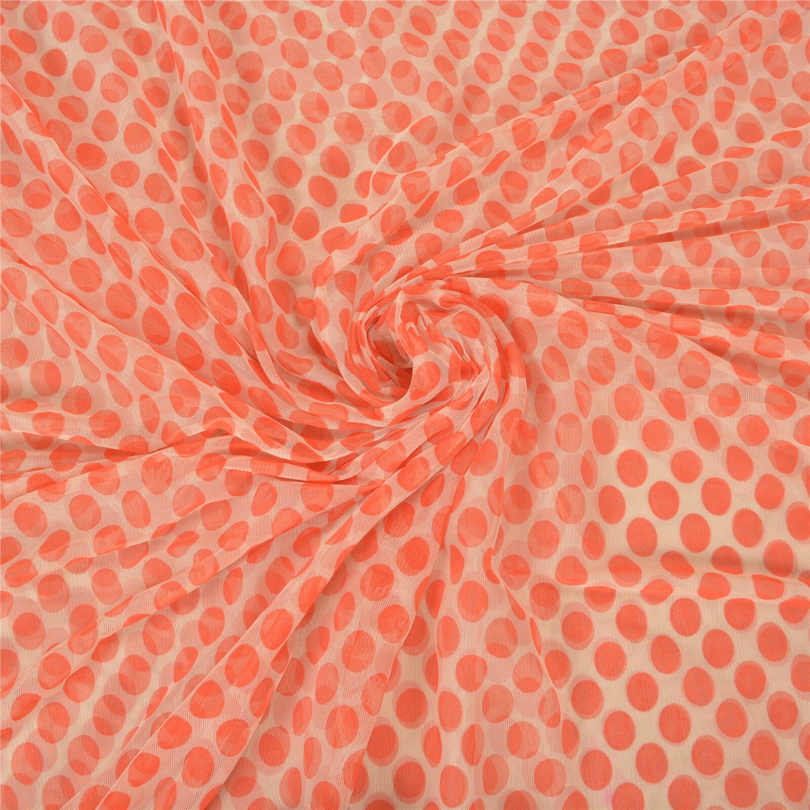 Sanskriti Vintage Orange Sarees Net Mesh Hand Beaded Premium Sari Craft Fabric