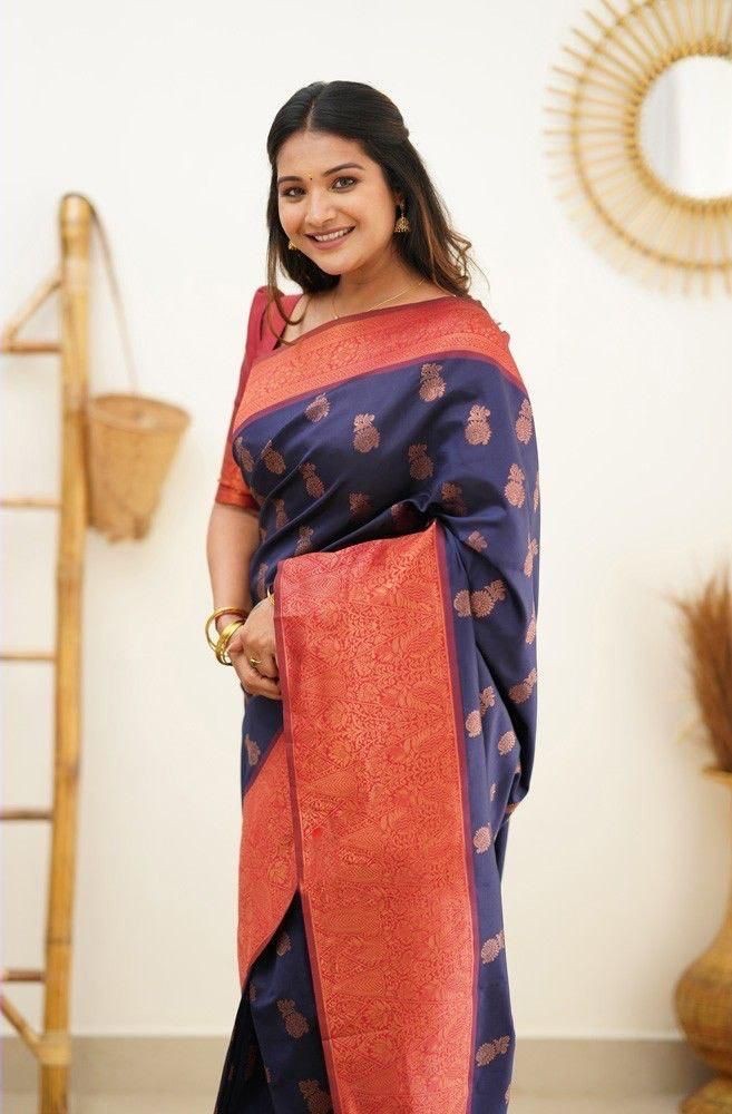 Designer Lichi Silk Saree Rich Pallu Intricate Jacquard Weaving Party Wear Sari