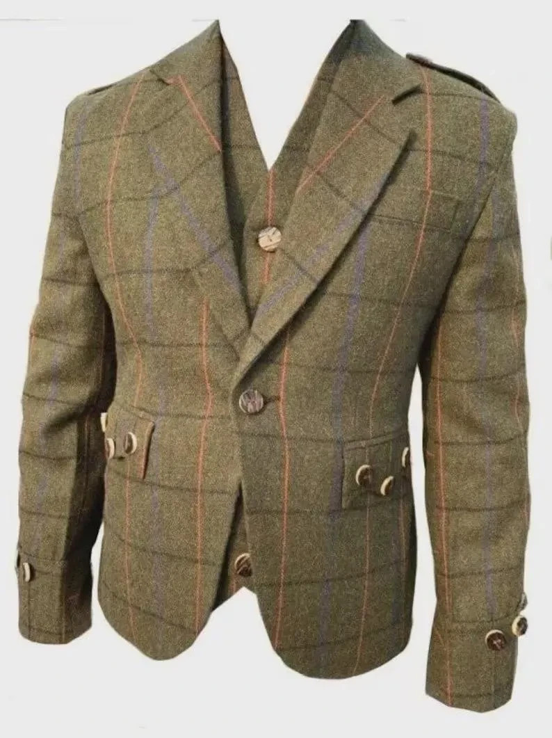 Men’s Tweed Argyle Kilt Jacket and Vest: Scottish Heritage