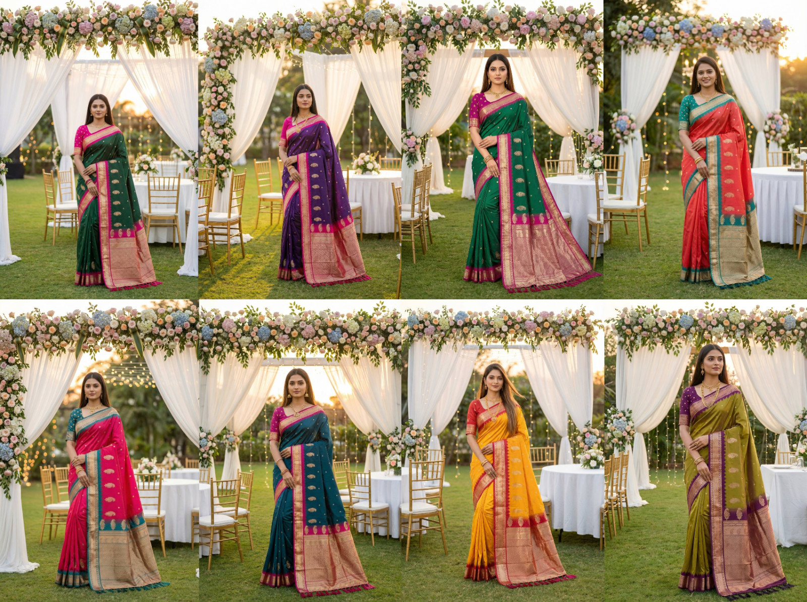 Stunning Look Soft Banarasi Silk Saree With Blouse For Wedding Wear