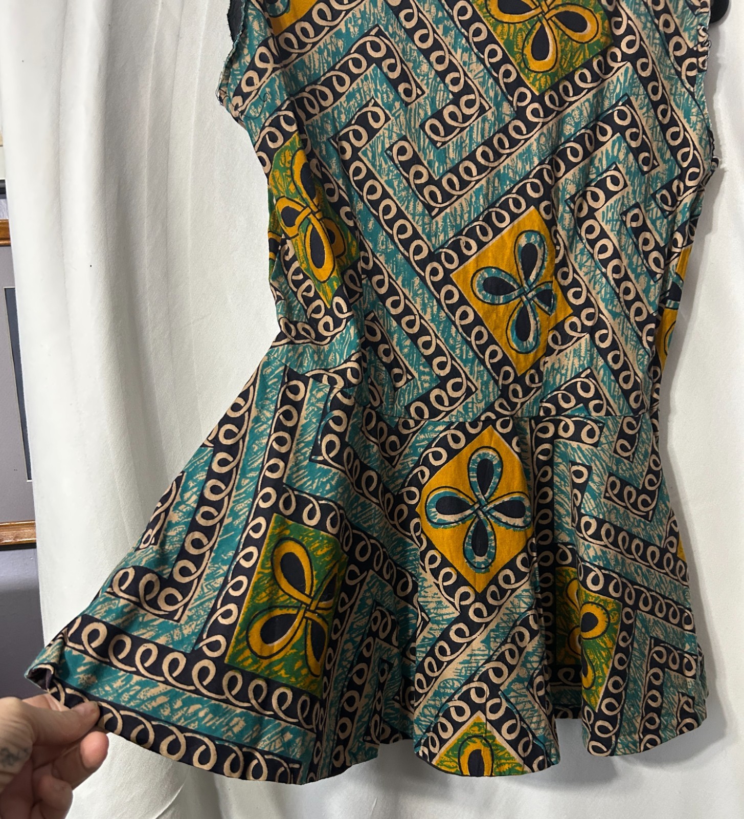 African Experience Summer Mini Dress Size 14 (D4)