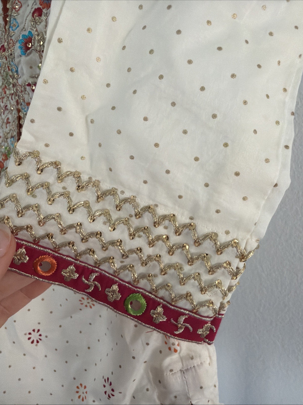 White Neutral Aesthetic Pakistani Eid Outfit Toddler Girl 2-3 Years Kameez
