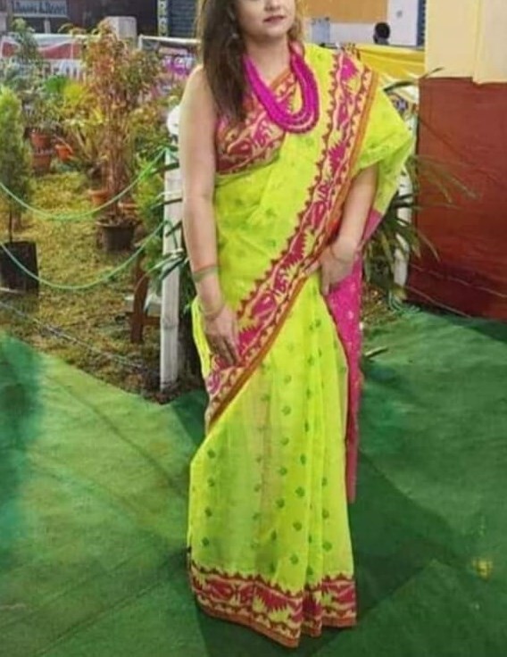 Handwoven Designer Dhakai Jamdani Saree Soft Cotton Saree Pure Cotton Soft Sari