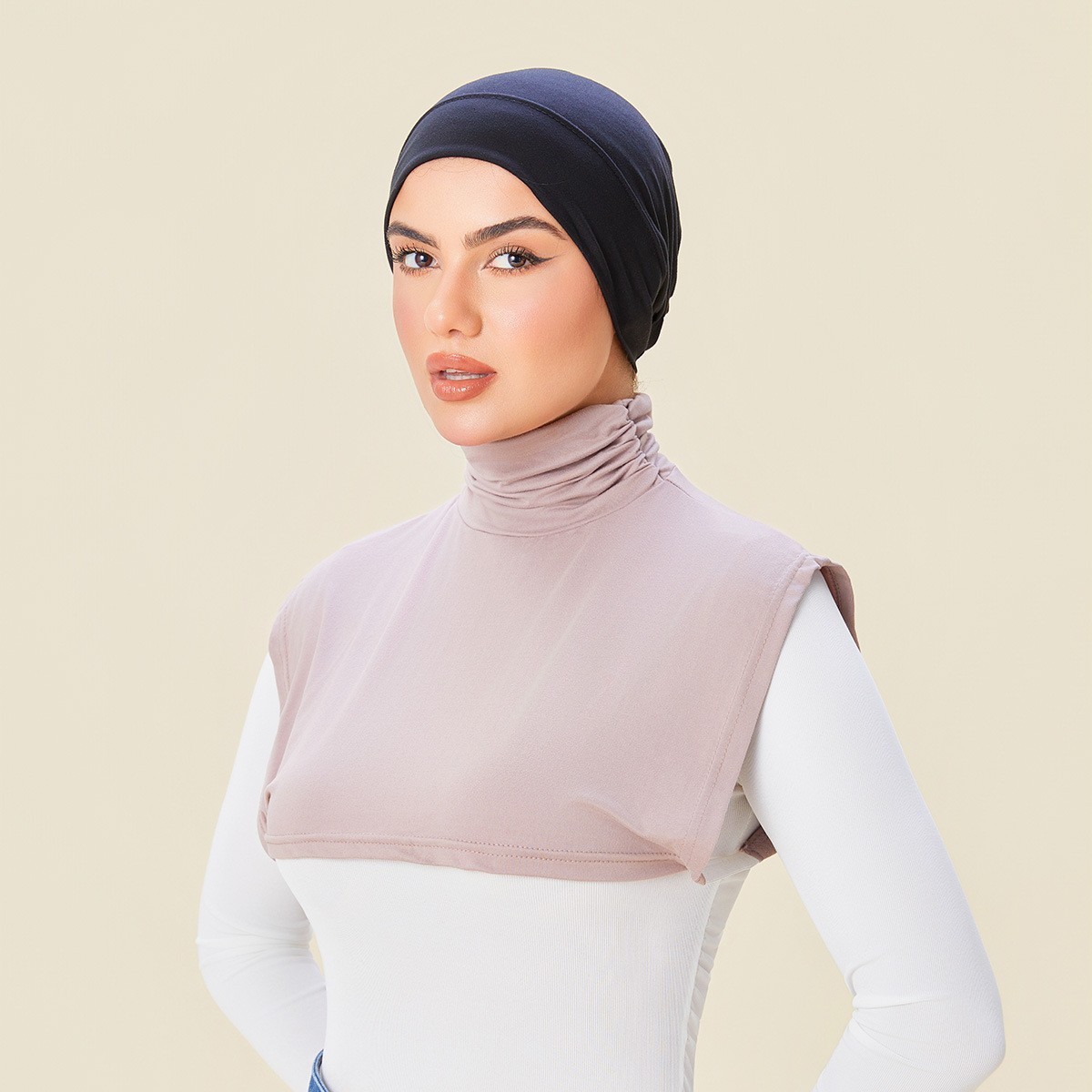 Fake Collar Neck Fake Collar Muslim Women Modal Neck Cover Half Top Blouse Plain
