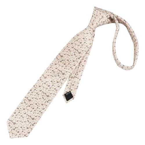 Mens 3.15inches Exquisite Floral Tie with Small Flower H142-champagne/ Brown