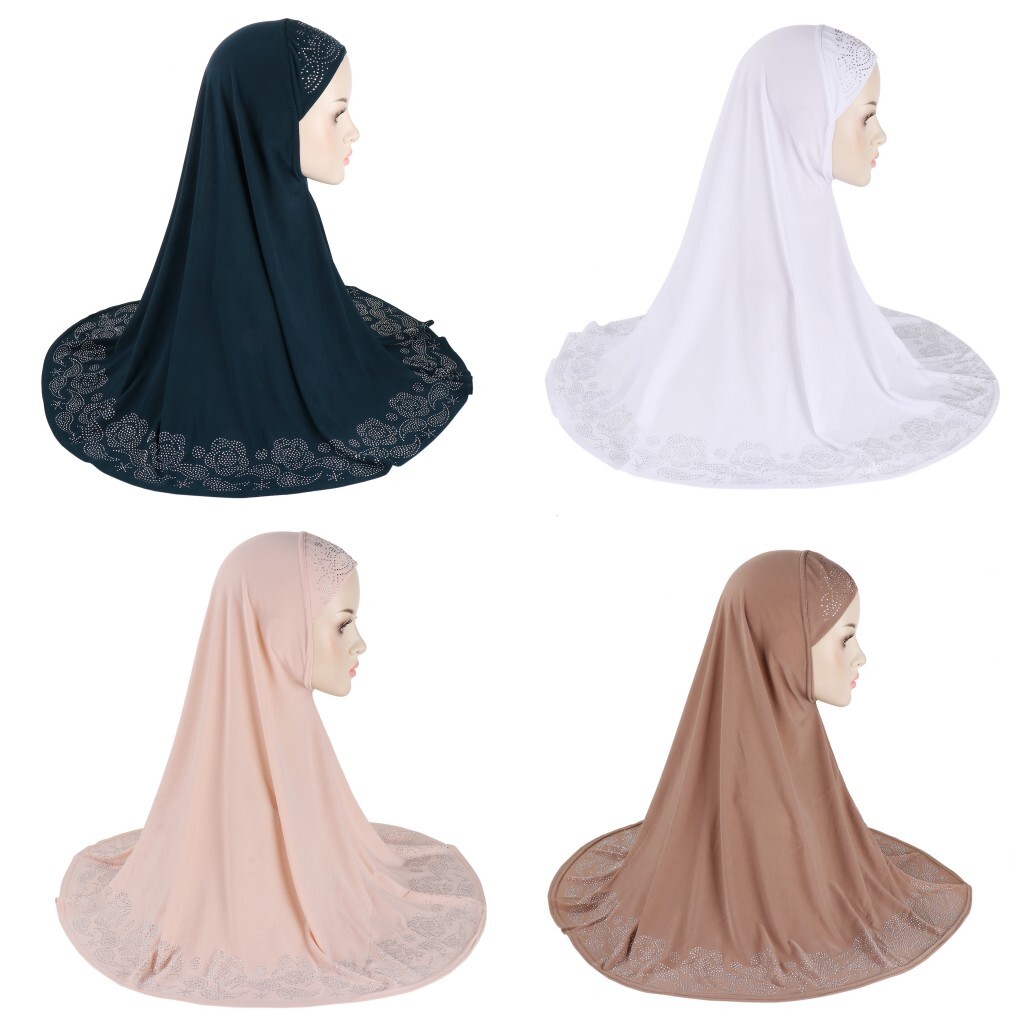 Women Hijab Muslim Rhinestone Instant Scarf Headties Turban Shawls Arab Shayla