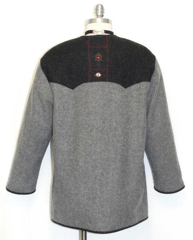 H MOSER / BLACK & GRAY ~ WOOL & ALPACA Austria Women Winter JACKET Coat 40 12 M
