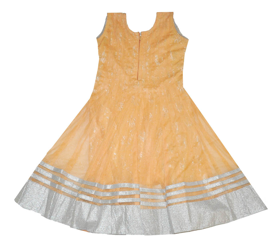 Girls’ Designer Salwar Kameez Indian Party Dress Clothing Deluxe Peach
