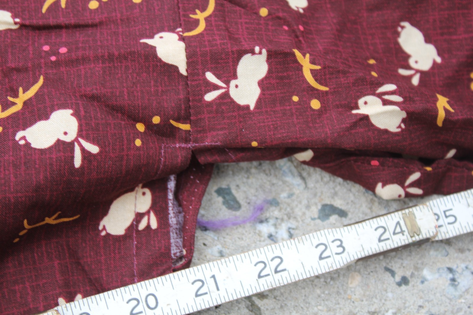 Japanese Kimono Samue Women Bunny Rabbits Pattern Komon OSFM NEW Brown Working