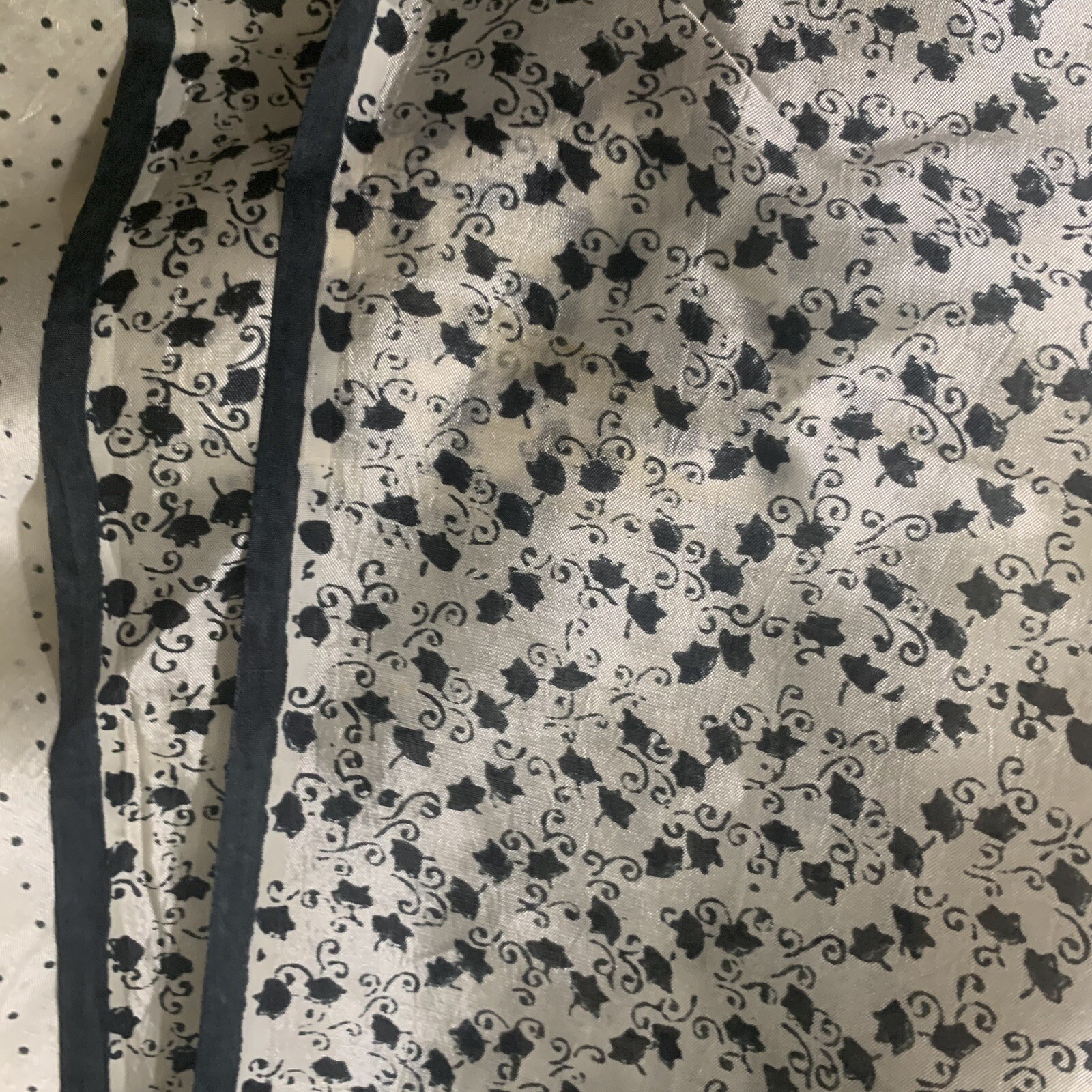 South Asian Ivory And Black Flora Silky Synthetic Machine Edge Sari