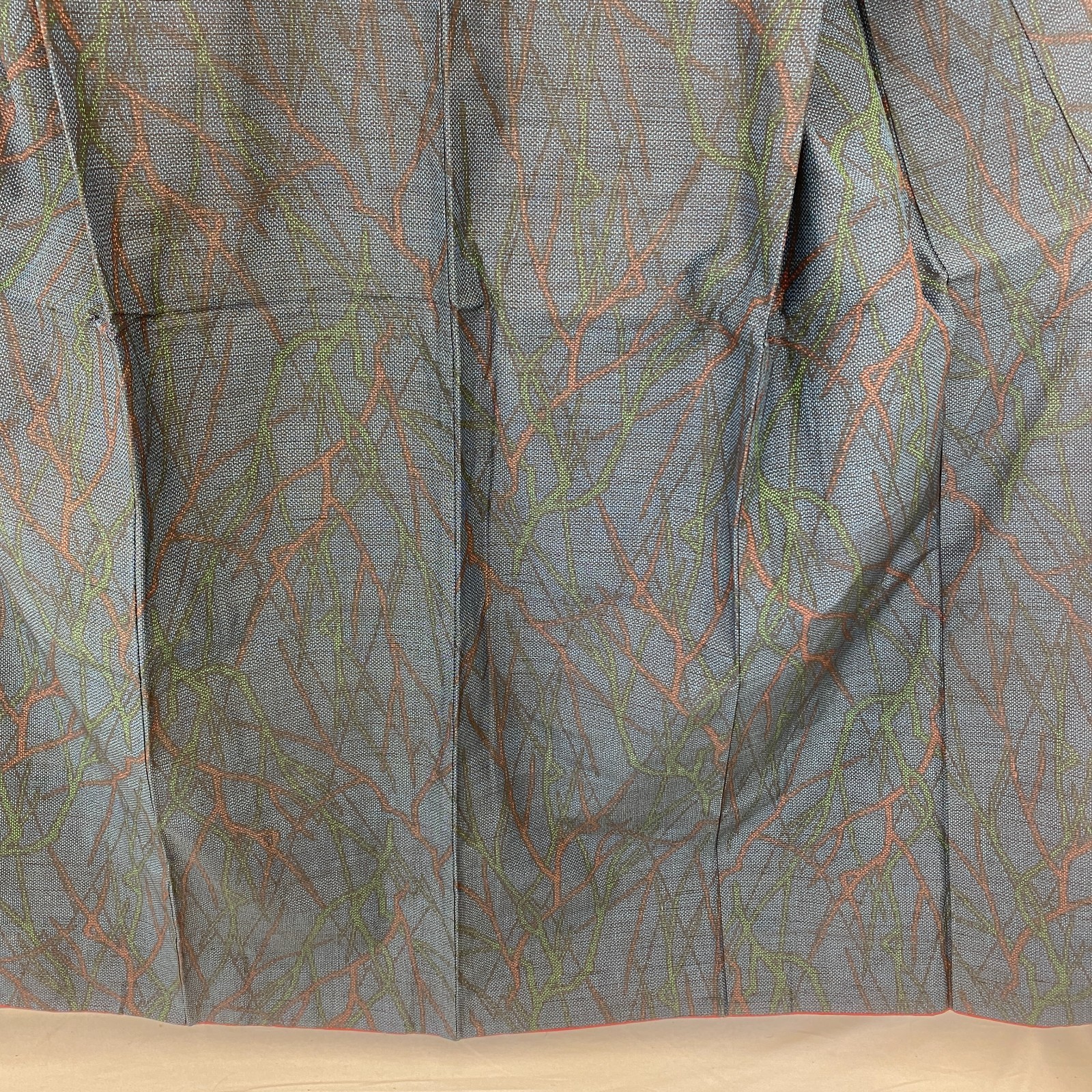 Japanese Vintage Kimono Silk Blue Oshima Traditional Authentic Length 61 in