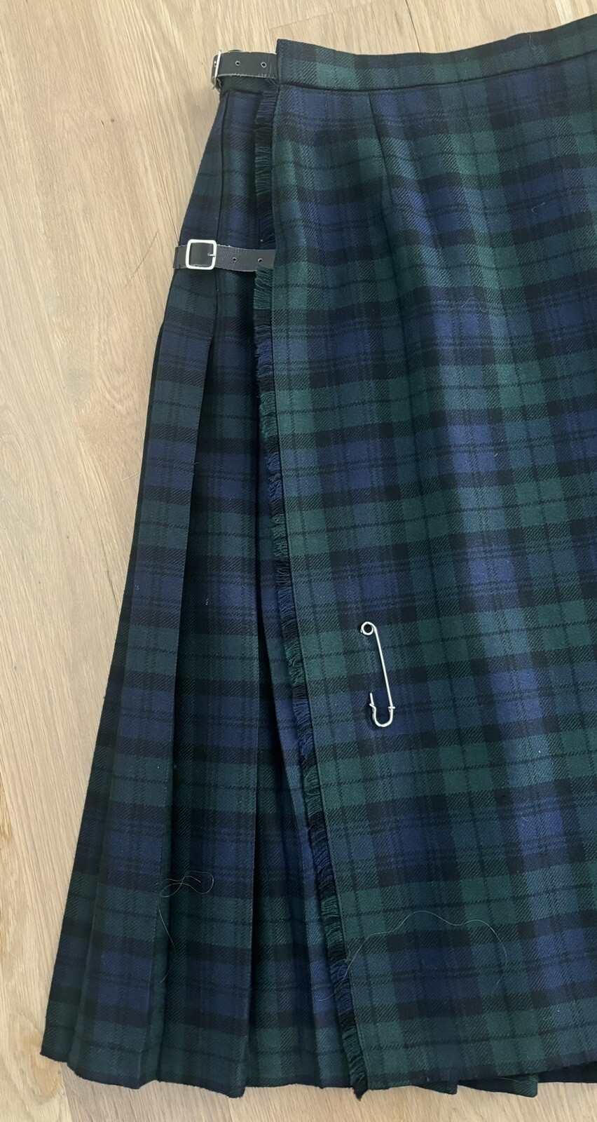 Vtg Hector Russell Kiltmaker Inverness Kilt Pure Wool Plaid Black Watch Tartan