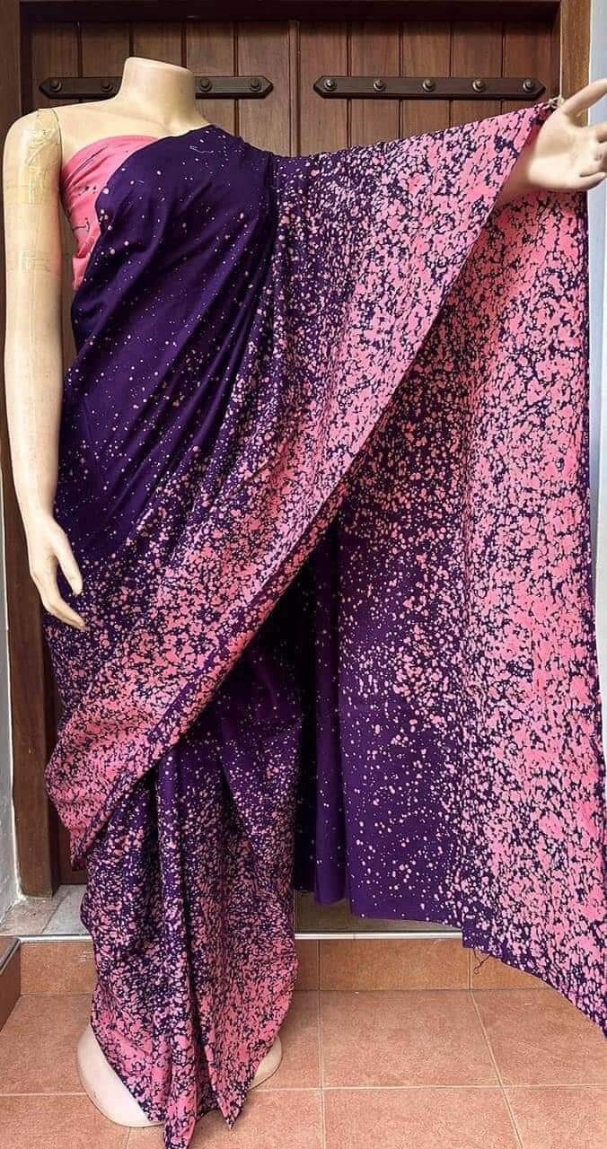 Sri Lankan (Ceylon) Handmade Batik Sarees 100% Pure Cotton Traditional Design