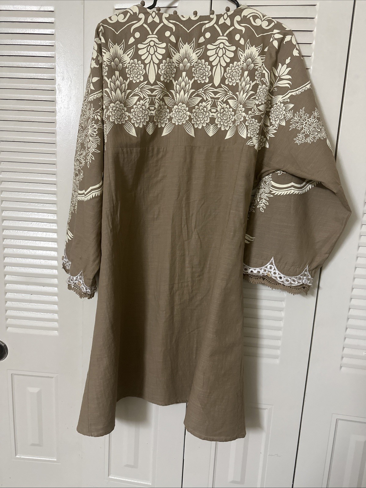Khaadi Embroidered & Dye printed flared kurta with scalloped sleeves 2Pc Sz 14