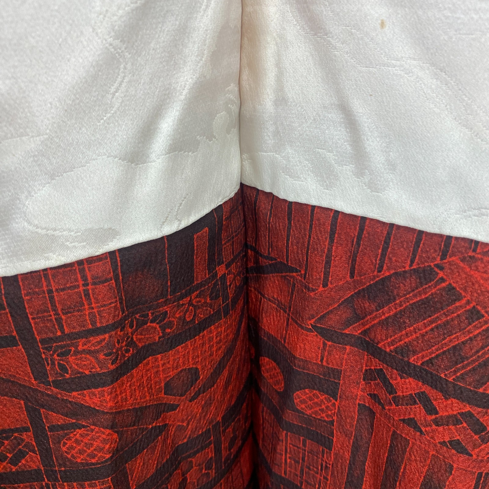 Japanese Vintage Kimono Haori Jacket Silk Red Traditional Authentic 29 in