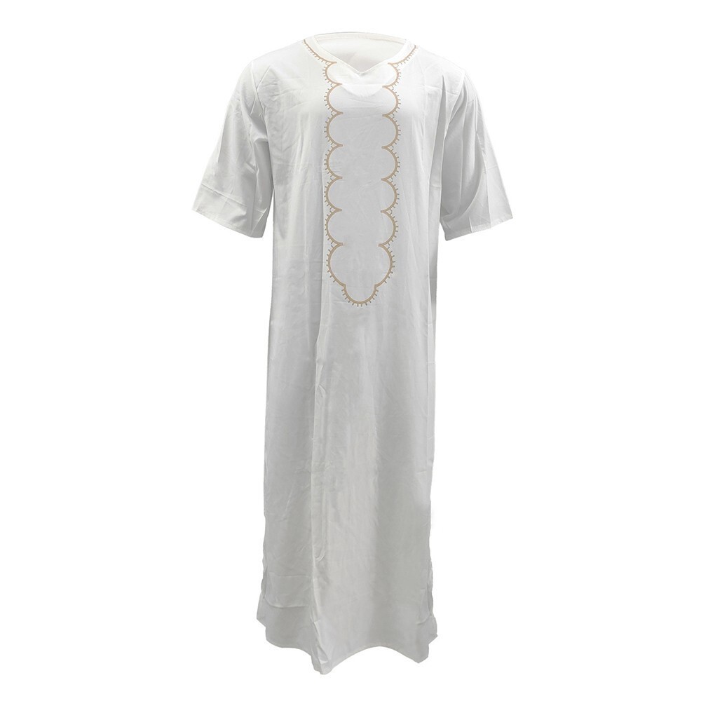 Mens Muslim Clothing Saudi Arab Jubba Kaftan,Dishdash,Thobe,Long-Sleeve