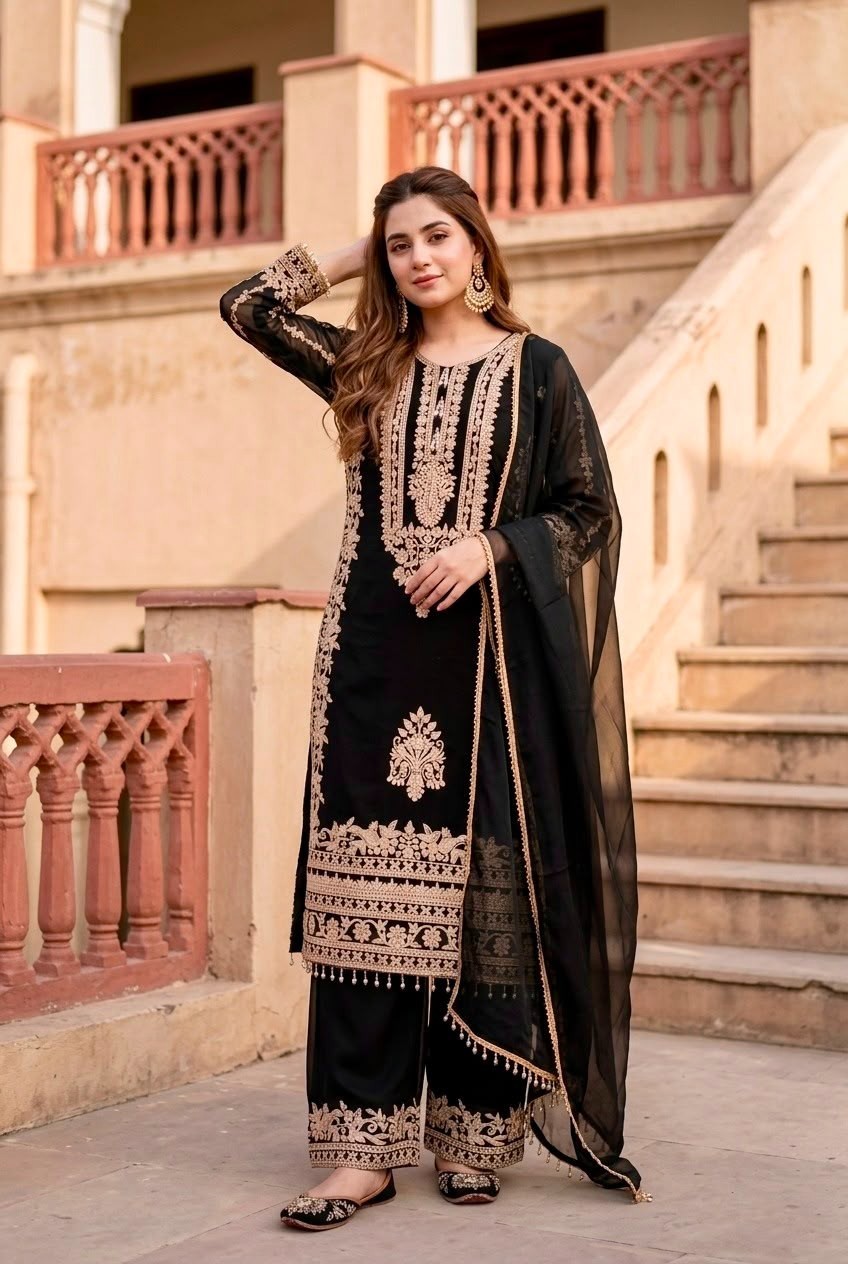 SALWAR KAMEEZ INDIAN PAKISTANI WEDDING PARTY DRESS PALAZZO SHARARA PLAZZO SUIT