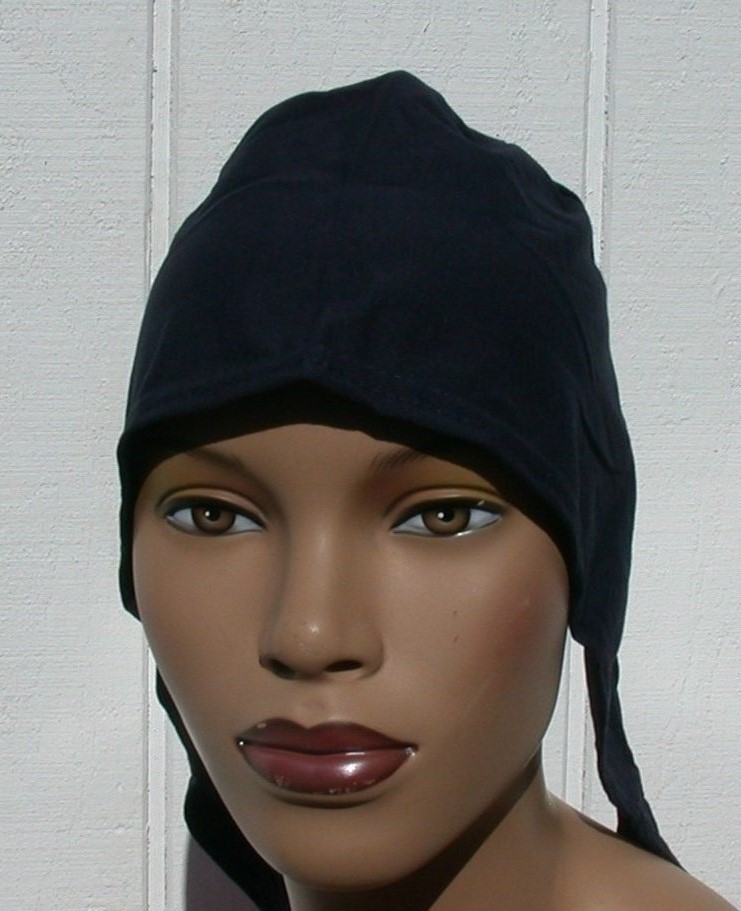 Set 4 Cotton Tie Back Bonnet Hijab Undercap Modern Skullcap Black White