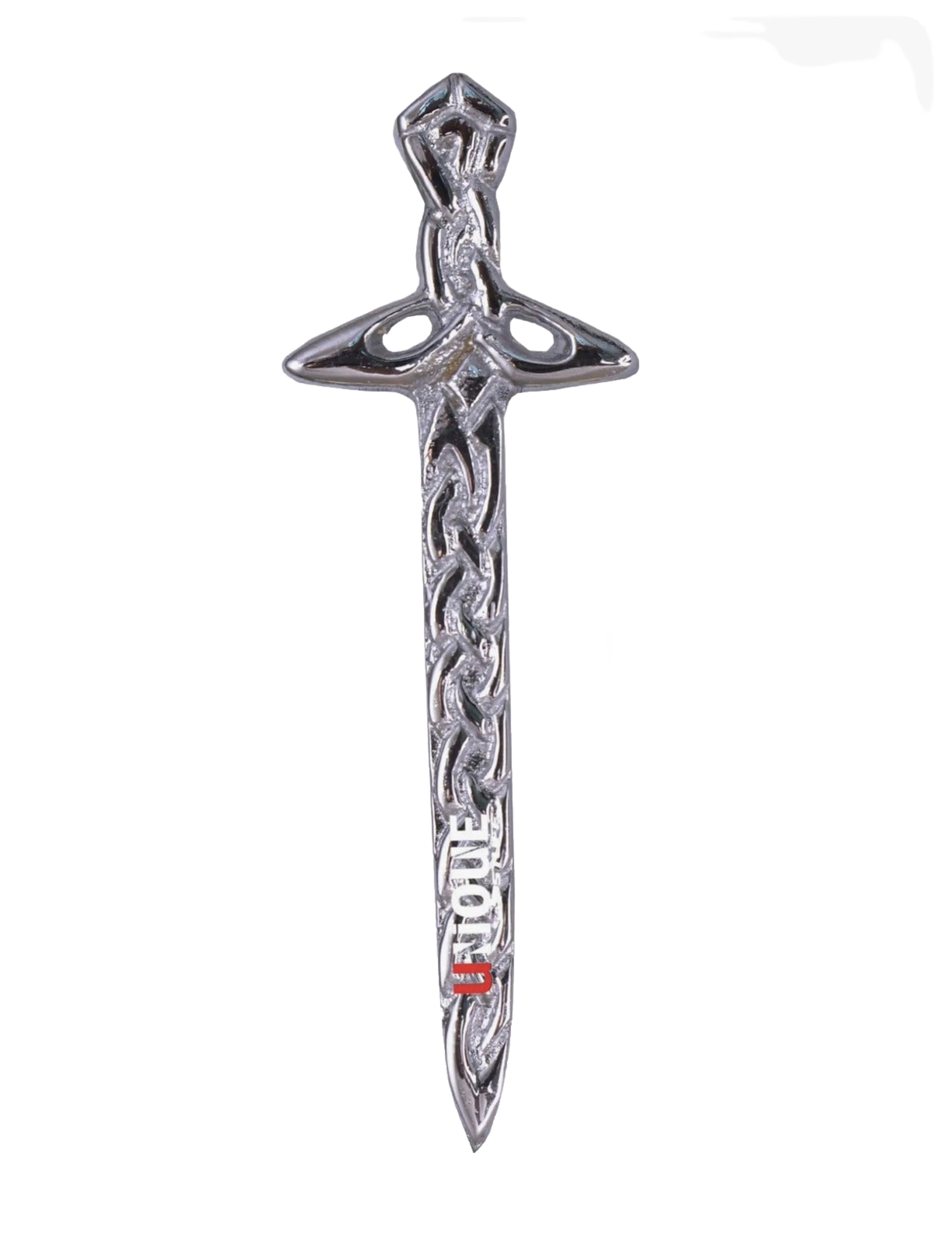 Men’s Scottish Highland Bagpipe Design Kilt Pin Chrome Finish 4” Long