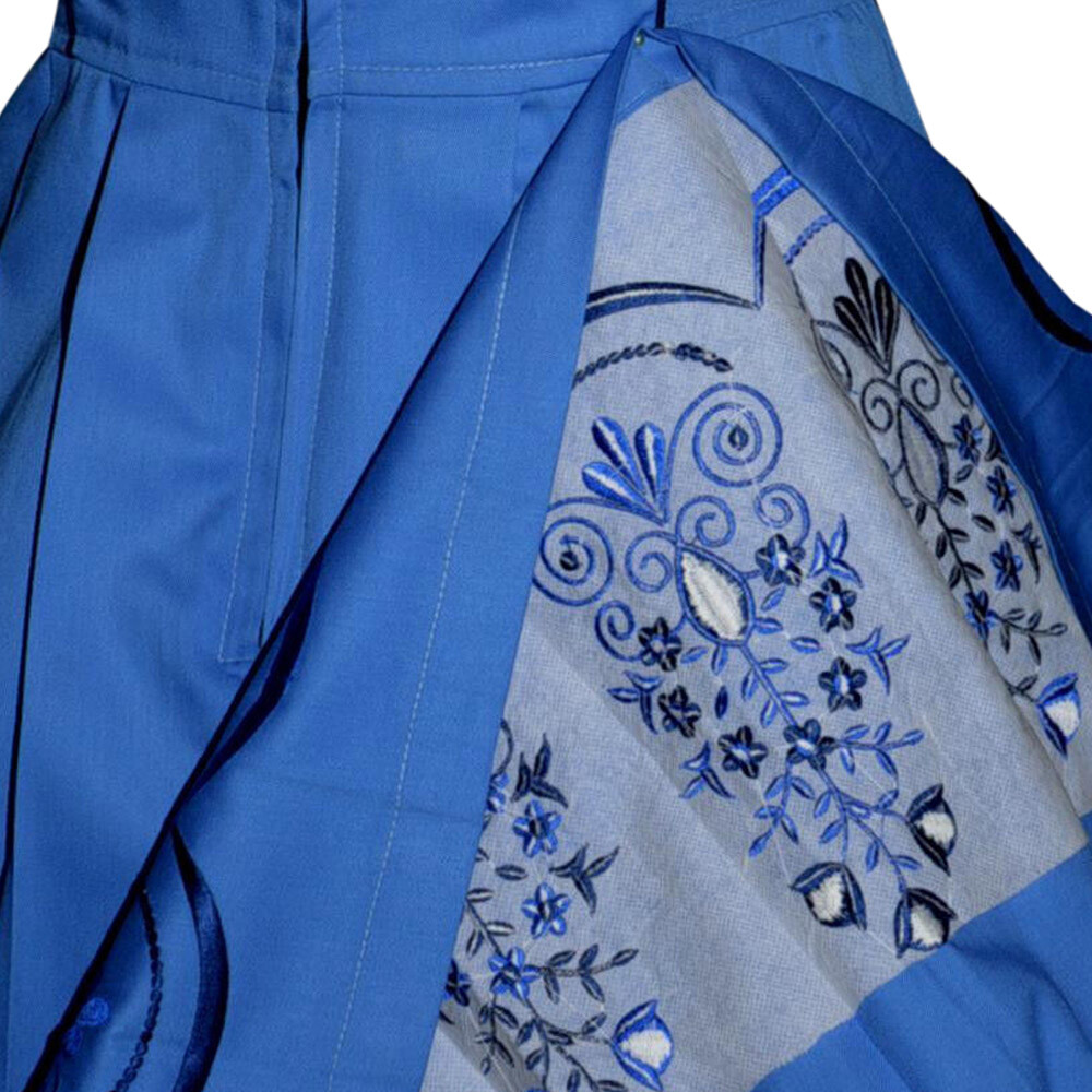 XS S M L XL 2XL Long German Dirndl Dress Waitress Oktoberfest Blue EMBROIDERED