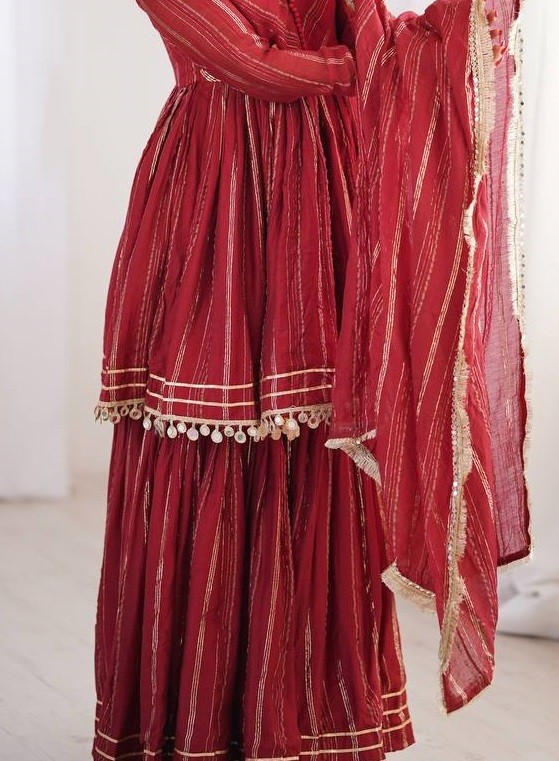 New Stylish Heavy Mal Chanderi Kurta Palazzo With Dupatta For Wedding