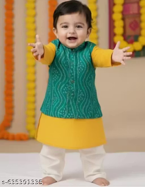 Ethnic Wear Cotton Blend Kurta set For Boy ,Boys Traditional Printed kurta set