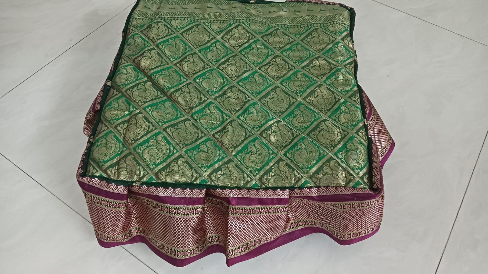 Paithani Chaurang Aasan for all Rituals 15*15 Inch Length Square traditional