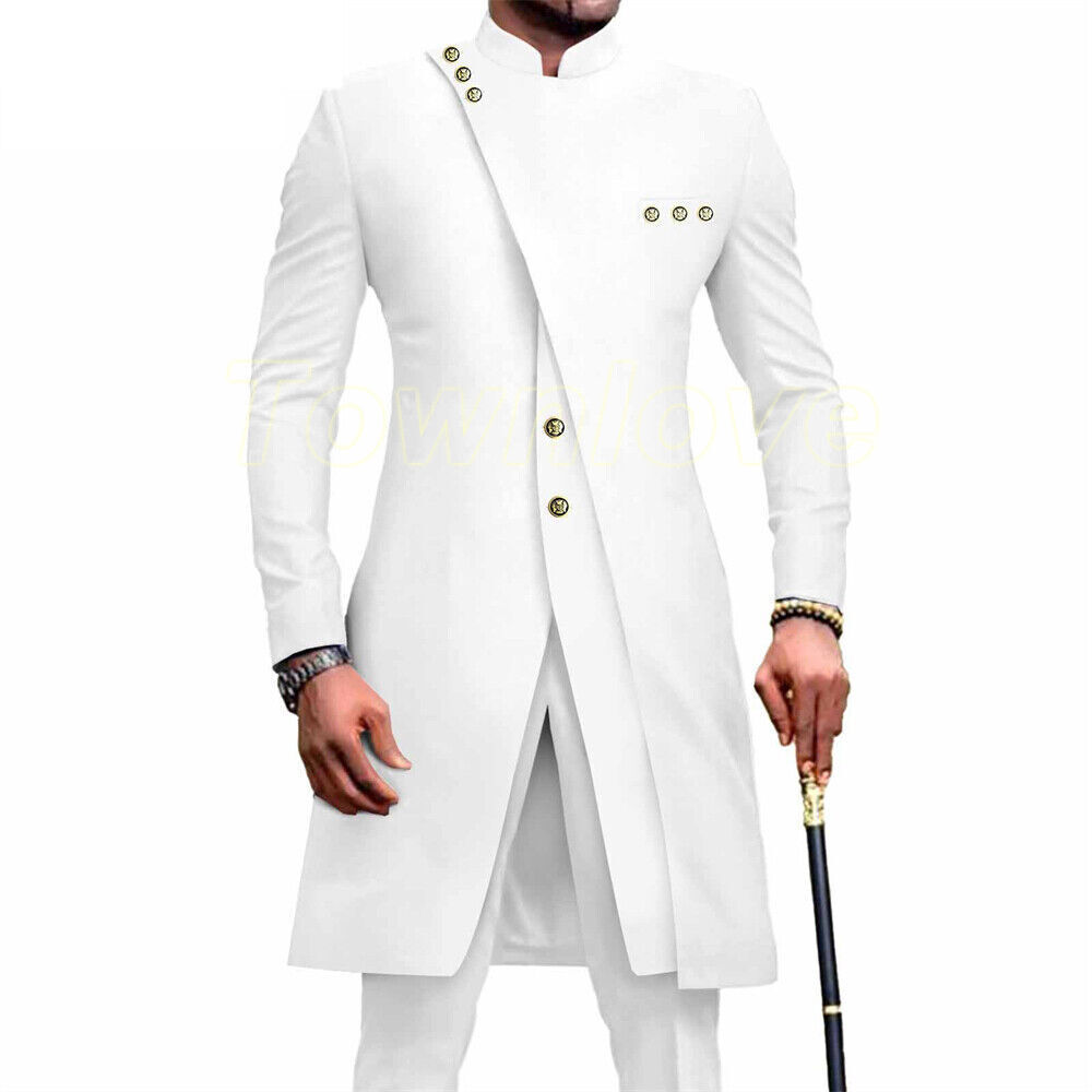 Men’s African 2 Piece Set Traditional Shirt and Pants Set Suit Middle East Suit
