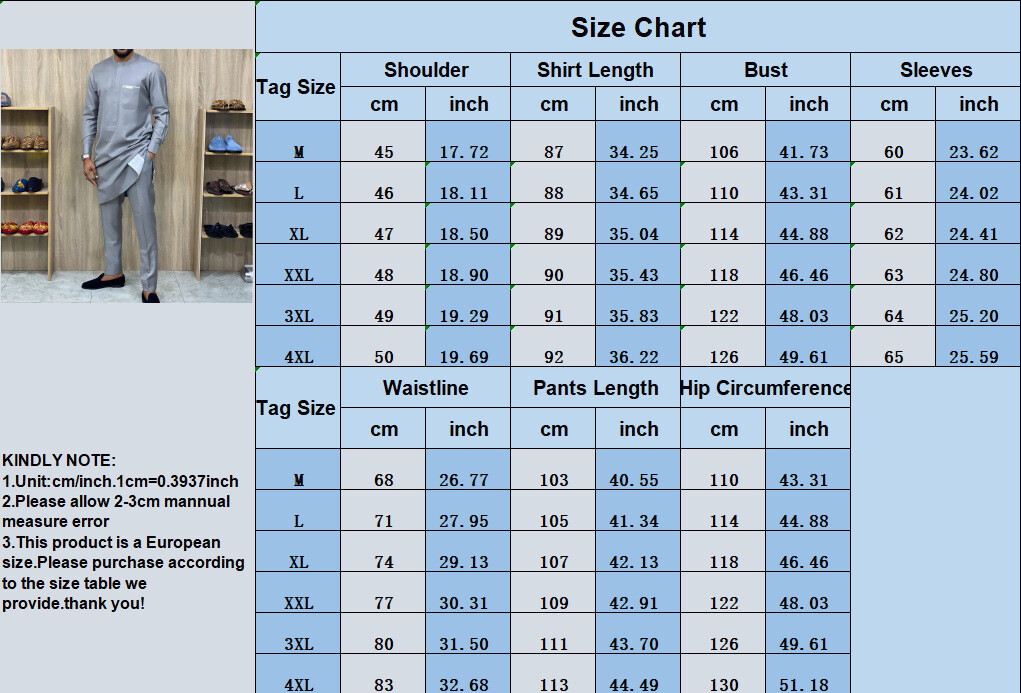 2 Pieces Outfits Dashiki African Man Clothes Wedding Tops+Pants Ethnic Style Set