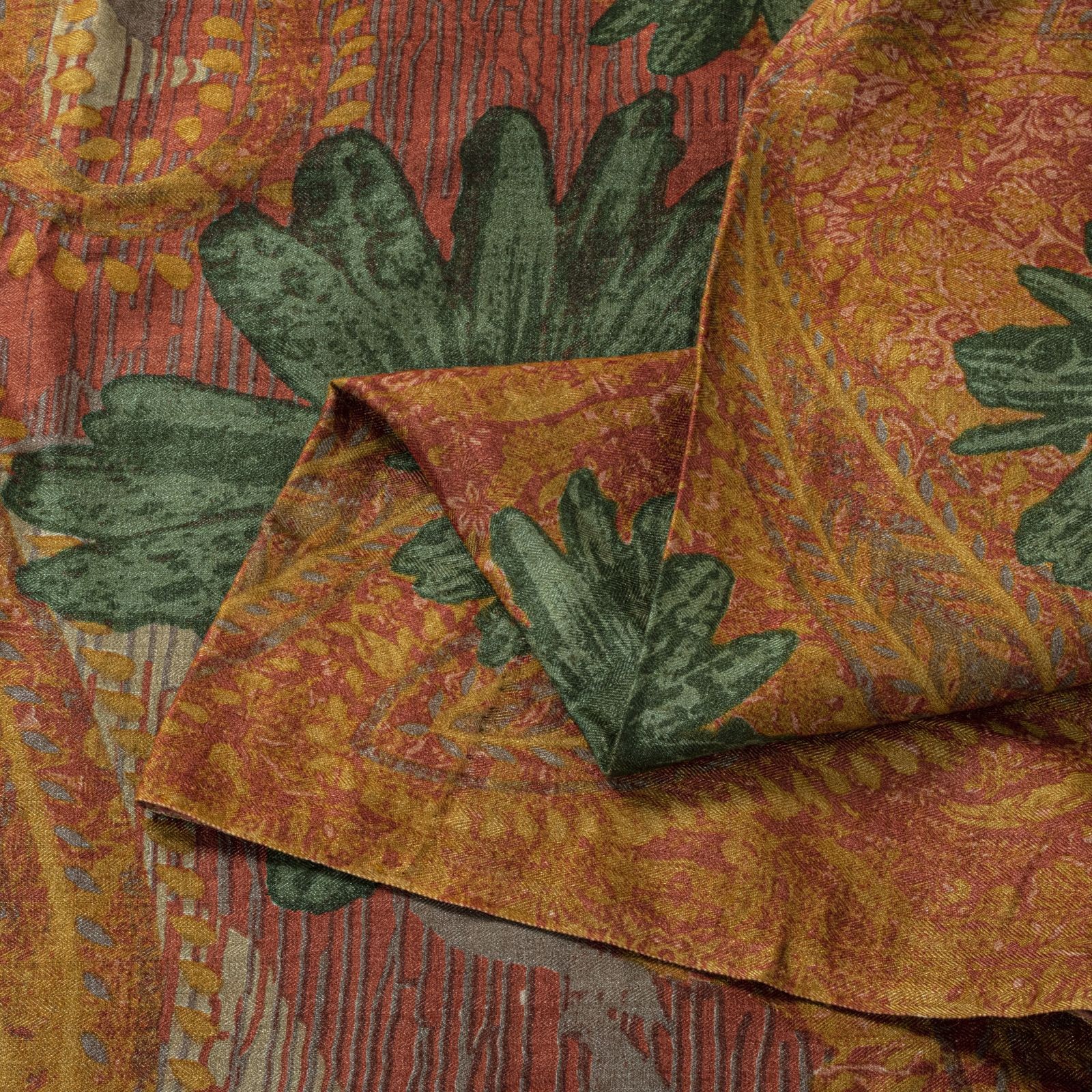Sanskriti Vintage Soft Yellow Pure Woolen Saree Floral Printed Sari 5+Yd Fabric
