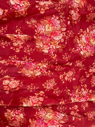 New Red Khadi Organza Lehenga And Mulberry Silk Blouse With Dupatta For Wedding