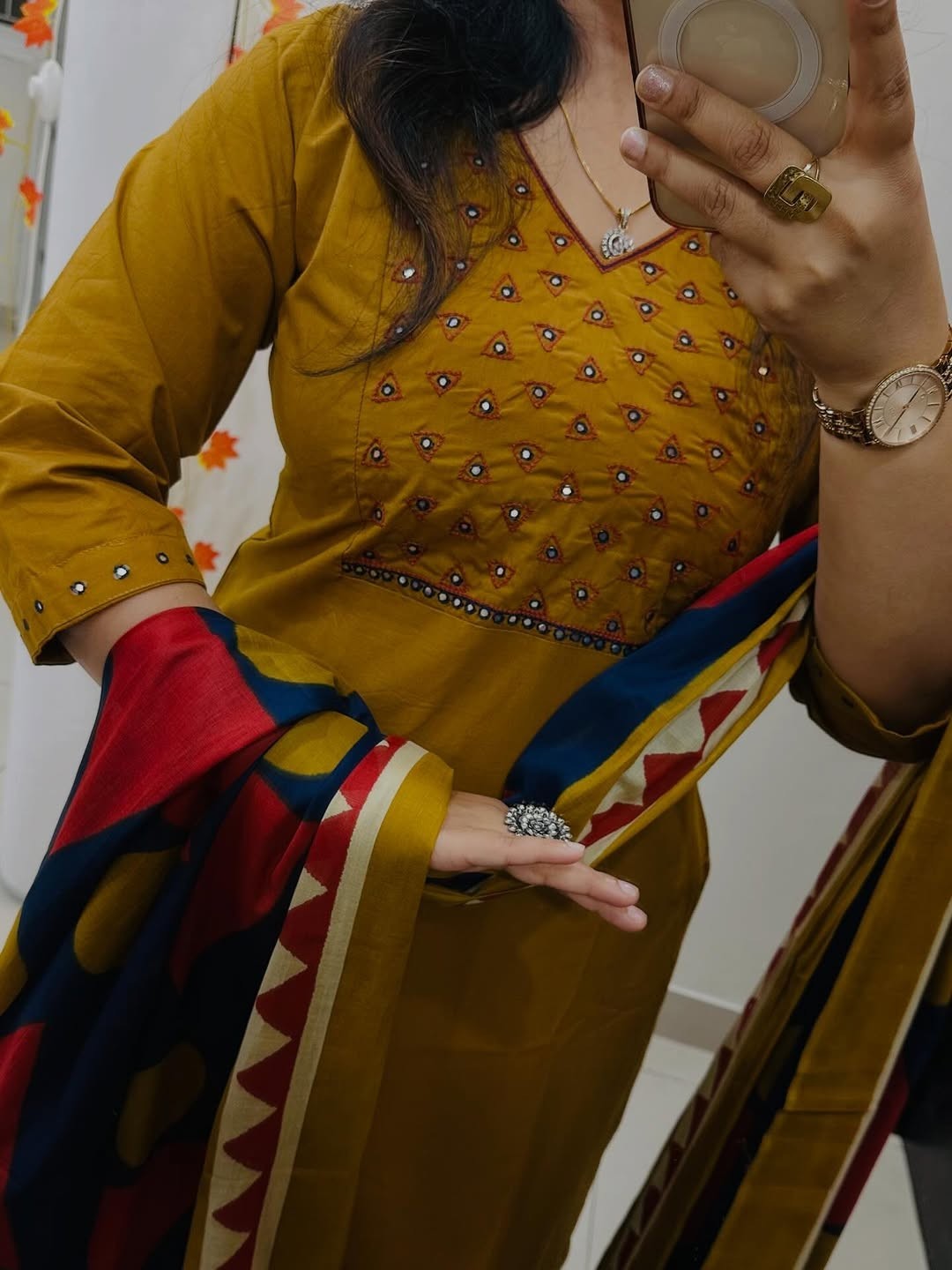 Pakistani Heavy Cotton Kurti Salwar Kameez Indian Party Wear Kurta Pant Set