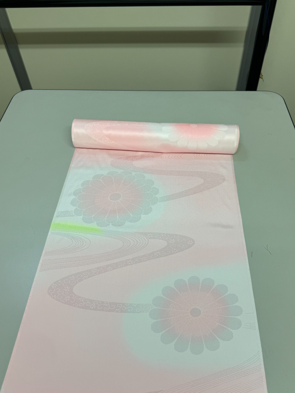 Japanese Vintage Kimono Fabric cloth Boro Silk Pink tradition 35.4×14.1 in