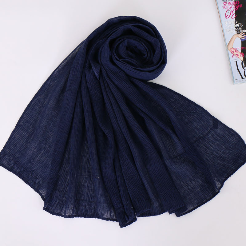 Muslim Women Hijab Solid Cover Crinkle Long Scarf Scarves Shawls Stole Head Wrap