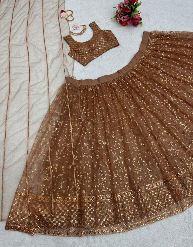 LATEST DESIGNER SOFT NET LEHENGA CHOLI WITH DUPATTA FOR RECEPTION & PARTY WEAR
