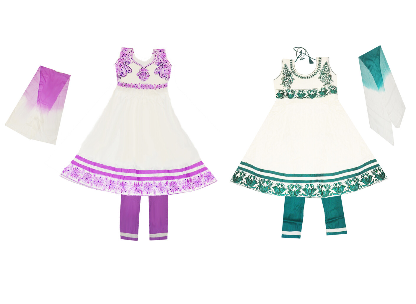 Girls’ Elegant Cotton Indian Salwaar Kameez Party 3 Piece Dress Suit Set 4 to 11