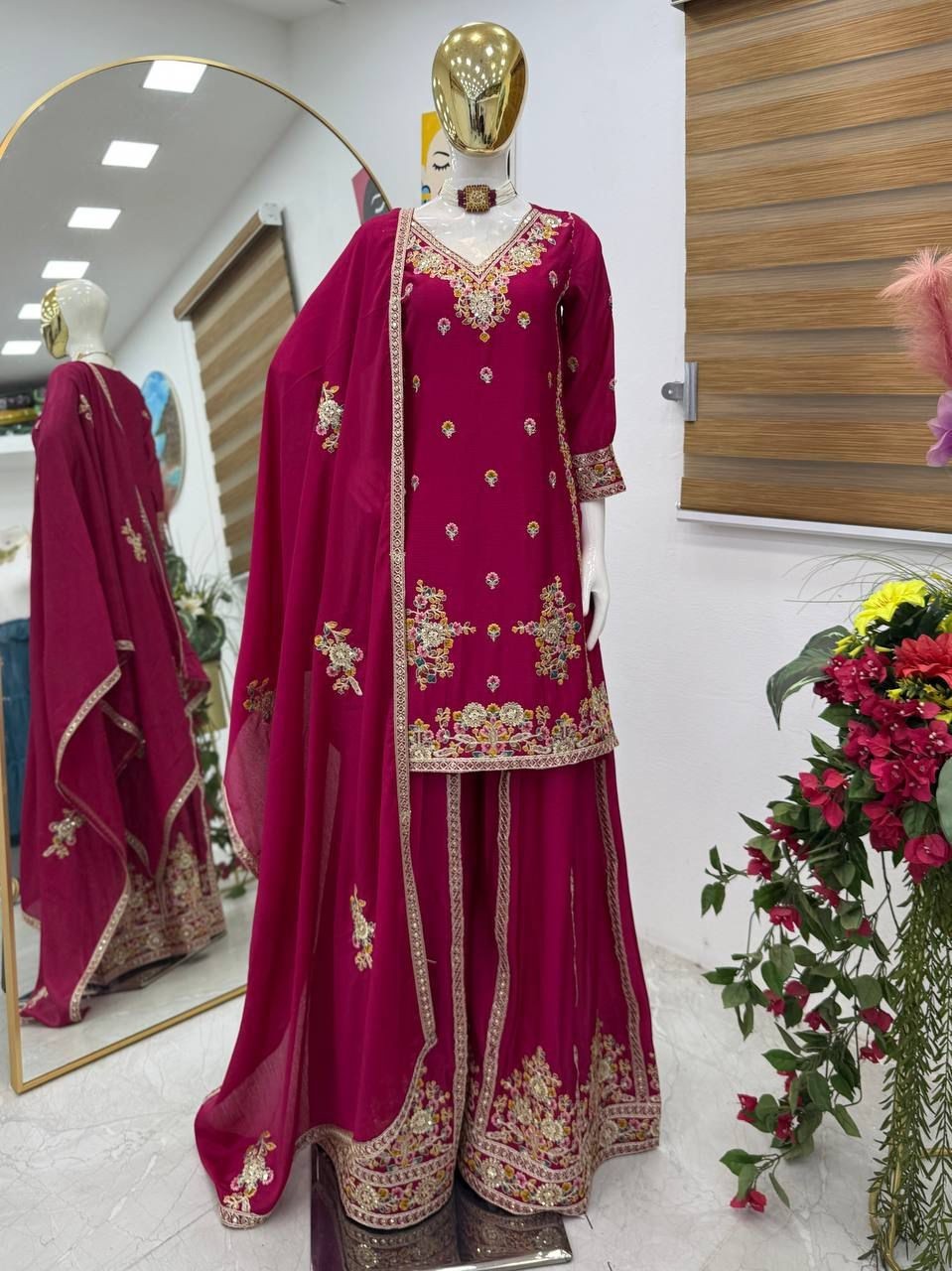 New Designer Party Top Sharara & Dupatta Set