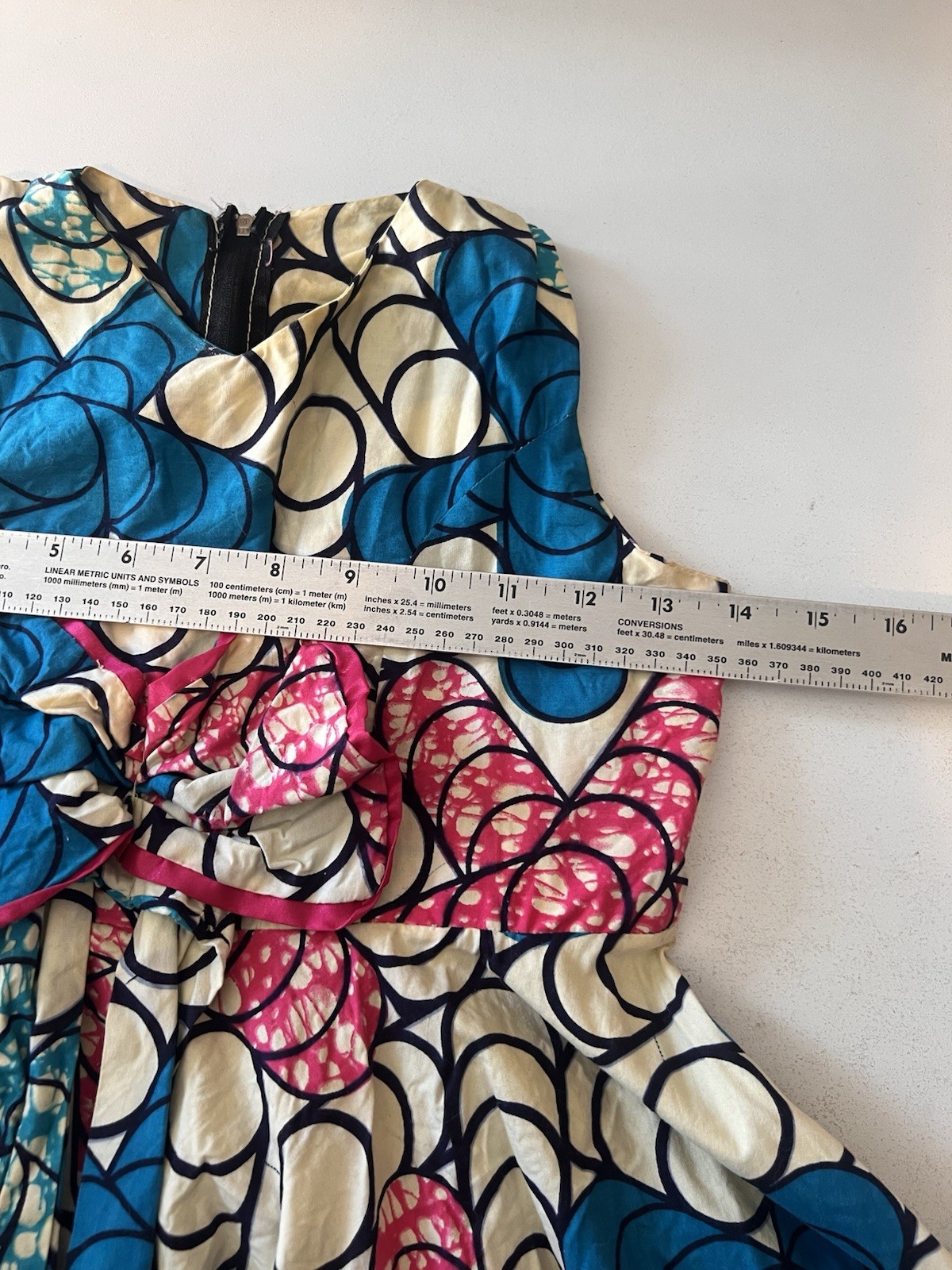 NIGERIAN AFRICAN Kid Girls Dress Size 6 Handmade Aline Sleeveless Knee Length