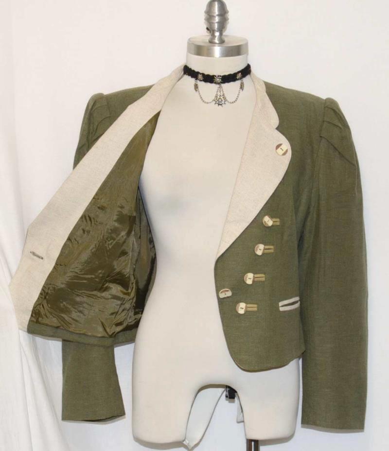 Soft GREEN ~ LINEN German Women Sport Riding Hunting Western JACKET Coat / 10 M