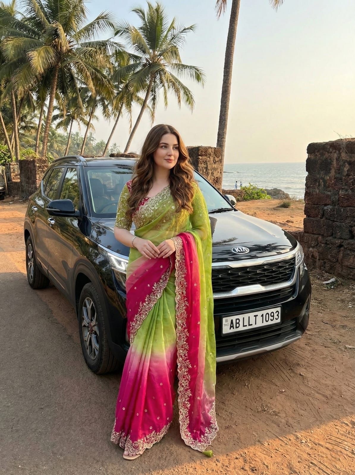 Designer fully stitched blouse with saree set for women party and festive wear