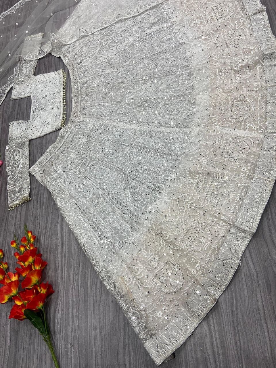 BRIDAL WEAR HEAVY SOFT NET DESIGNER LEHENGA CHOLI WITH BEAUTIFUL DUPATTA