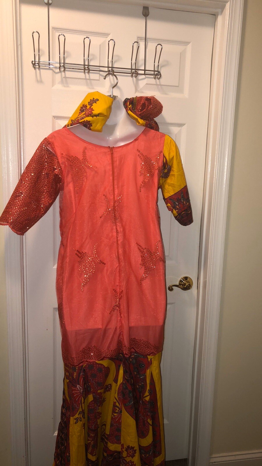 Never worn hand made lace mixed with ankara dress 16