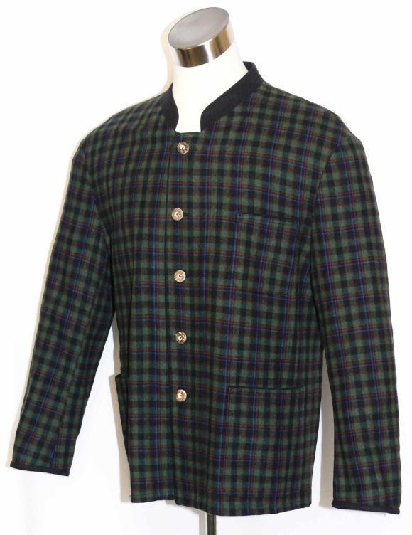 WOOL Plaid AUSTRIA Sport JACKET Over Coat LONG SLEEVES Men LODENFREY c46″ L